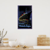 SS Normandie French Line Ship Ad Poster (Keuken)