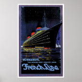 SS Normandie French Line  Ship Ad Poster (Voorkant)