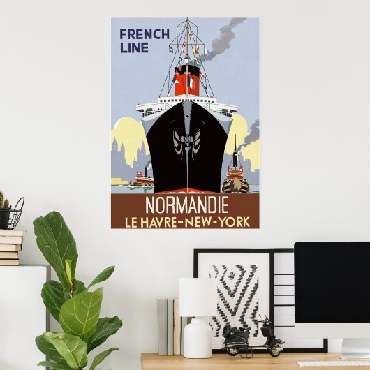 SS Normandie Poster (Thuiskantoor)
