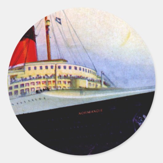 ss Normandie Ronde Sticker (Voorkant)