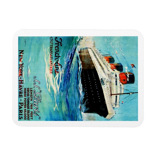 ss Paris ~ French Line Magneet (Horizontaal)
