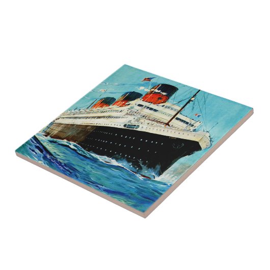 ss Paris ~ French Line Tegeltje (Zijkant)