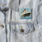 ss Paris - The French Line Vierkante Button 5,1 Cm (In situ)