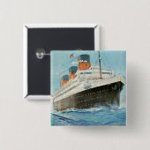 ss Paris - The French Line Vierkante Button 5,1 Cm (Voorkant /achterkant)