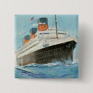 ss Paris - The French Line Vierkante Button 5,1 Cm