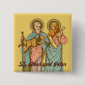 SS. Paul en Peter, apostelen (RLS 13 & 14) Vierkante Button 5,1 Cm (Voorkant)