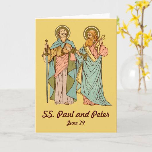 SS. Paul en Peter (RLS 13 & 14) Blanco begroeting Kaart (Gele Bloem)