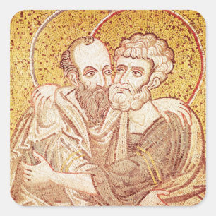 SS. Peter en Paul Embracing Vierkante Sticker