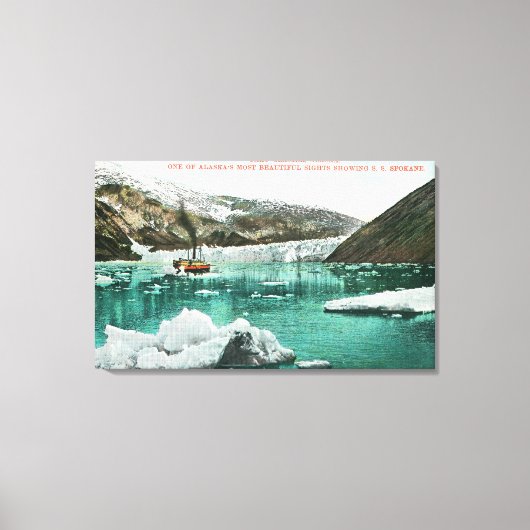 SS Spokane Steamer Passend door Glacier Canvas Afdruk (Voorkant)