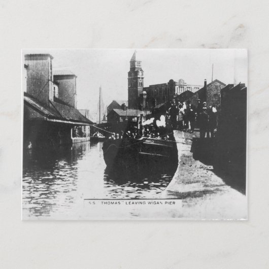 SS Thomas verlaat Wigan Pier Briefkaart (Voorkant)