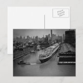 SS Verenigde Staten bij Pier in New York City Briefkaart (Voorkant / Achterkant)