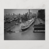 SS Verenigde Staten bij Pier in New York City Briefkaart (Voorkant)