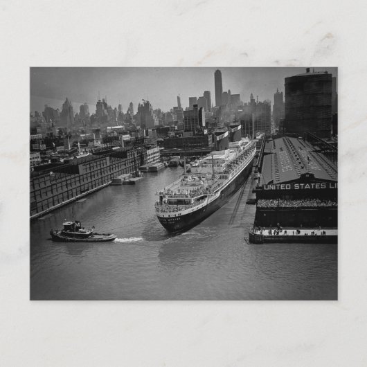 SS Verenigde Staten bij Pier in New York City Briefkaart (Voorkant)