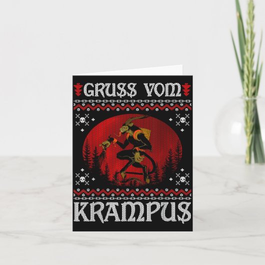 Ss Vom Krampus Christmas Evil Xmas Horror Ugly Swe Kaart (Voorkant)