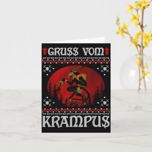 Ss Vom Krampus Christmas Evil Xmas Horror Ugly Swe Kaart (Gele Bloem)