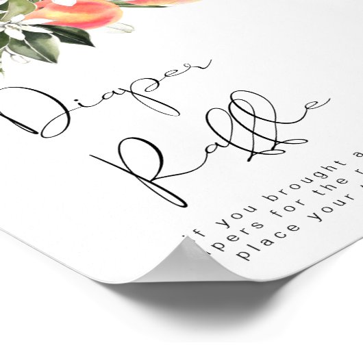 SSAVANNAH Baby shower voor kleine perziken Poster (Hoek)