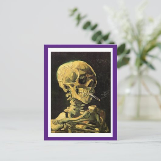 Sschedel met brandend CIgarette van Van Gogh, Briefkaart (Staand voorkant)