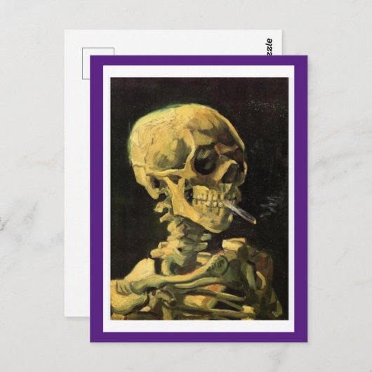 Sschedel met brandend CIgarette van Van Gogh, Briefkaart (Voorkant / Achterkant)