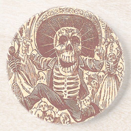 Sschedel van Oaxaca, La Calavera Oaxaqueña Zandsteen Onderzetter (Voorkant)