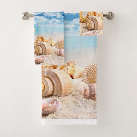 Sseashells Bathroom Towel Set Bad Handdoek (Insitu)