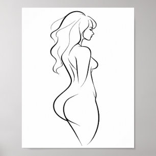 Ssensuele Lijnkunst Vrouwelijk Lichaam Minimalisti Poster