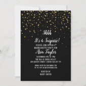 Ssht Het is een verrassingsfeest met gouden confet Kaart (Voorkant)
