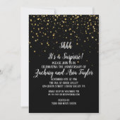 Ssht Het is een verrassingsfeest met gouden confet Kaart (Voorkant)