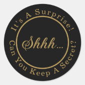 Ssht... Het is een verrassingsfeestje Ronde Sticker (Voorkant)