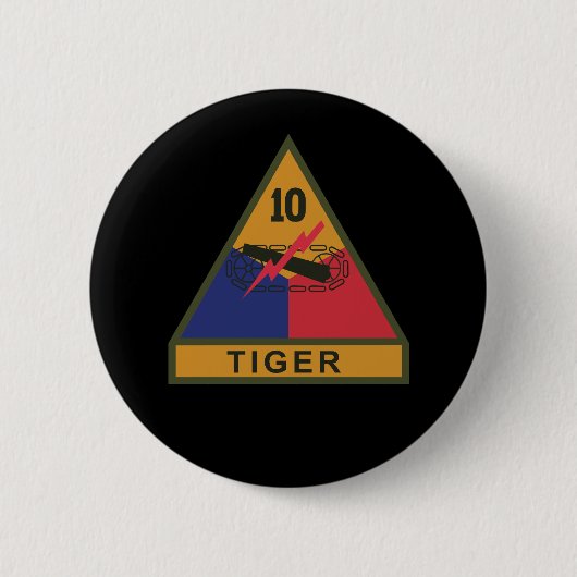 SSI - 10e Pantserdivisie w Naam Tape Ronde Button 5,7 Cm (Voorkant)