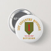 SSI - 1e Infanteriedivisie - Big Red One Ronde Button 5,7 Cm (Voorkant /achterkant)