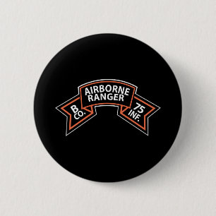 SSI - B Co 75th Infantry (Ranger) Scroll Ronde Button 5,7 Cm