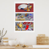 SSJ Goku kicks Frieza Poster (Keuken)