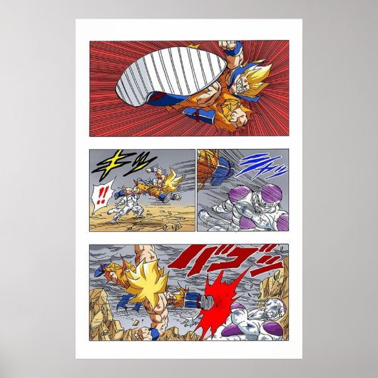 SSJ Goku kicks Frieza Poster (Voorkant)
