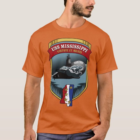 SSN782 USS Mississippi Crest T-shirt (Voorkant)
