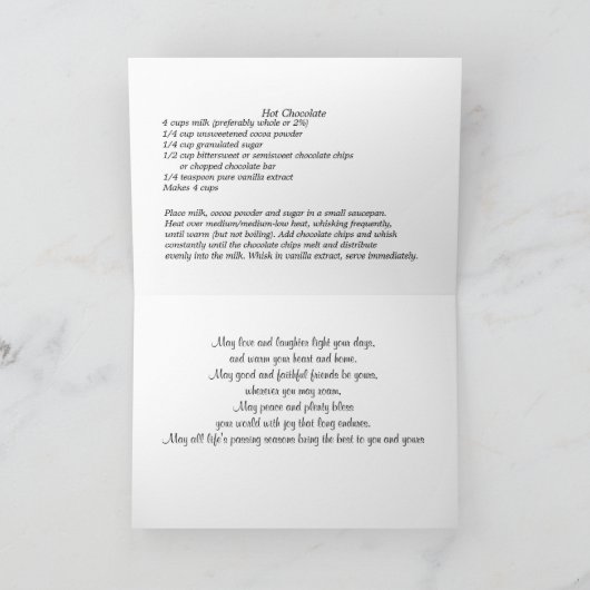 Ssnta's Cookies & Hot Cocoa Recept Christmas Kaart (Binnen)