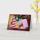 Ssnta's Cookies & Hot Cocoa Recept Christmas Kaart (Gele Bloem)
