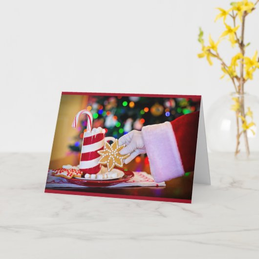 Ssnta's Cookies & Hot Cocoa Recept Christmas Kaart (Gele Bloem)