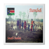 SSS004 RUMBEK, Rundvee Camp, Zuid-Sudan, Tegeltje (Voorkant)