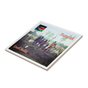 SSS004 RUMBEK, Rundvee Camp, Zuid-Sudan, Tegeltje