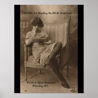 ssshh ik lees echte boeken poster