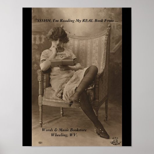 ssshh ik lees echte boeken poster (Voorkant)