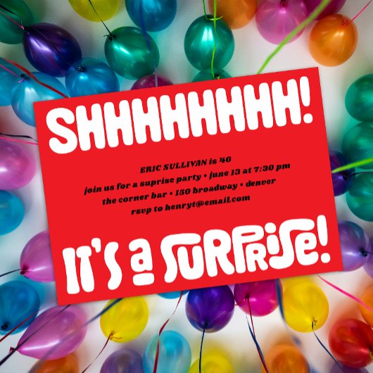 Sssssssst! Verrassing! Feest Uitnodiging