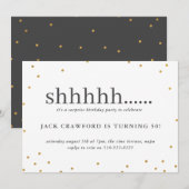 Sssssst, uitnodiging voor een verrassingsfeestje (Voorkant / Achterkant)