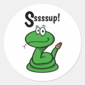 Ssssup! Snake Ronde Sticker (Voorkant)