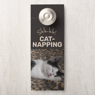 Ssst! Cat Napping Deurhanger