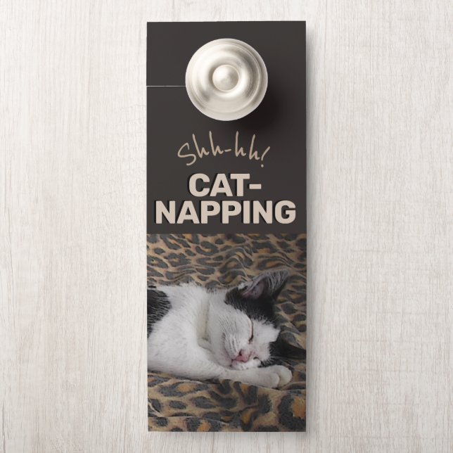 Ssst! Cat Napping Deurhanger (Op knop)