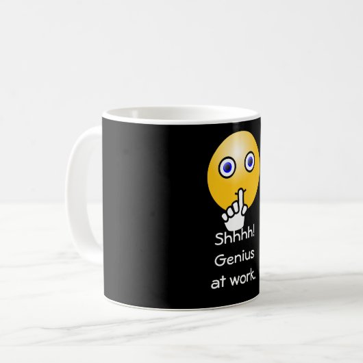 Ssst! Genius op het werk - Coffee mok (Voorkant links)