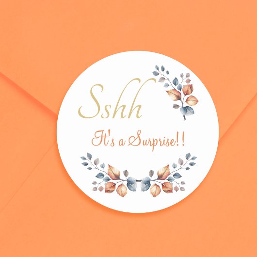 Ssst! Het is een verrassing Boho Autumn Envelope S Ronde Sticker