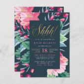 Ssst! Het is een verrassing! Schattigee Bloemen Ve Uitnodiging Briefkaart (Voorkant / Achterkant)