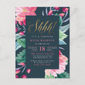 Ssst! Het is een verrassing! Schattigee Bloemen Ve Uitnodiging Briefkaart (Voorkant)